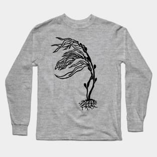 Hold Fast in Ocean Giant Kelp (Black Ink Version) Long Sleeve T-Shirt